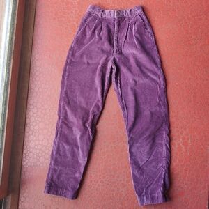 Vintage 90s Bon Jour Purple Corduroy Trousers Pants Women's XXS 00 Wide Wale